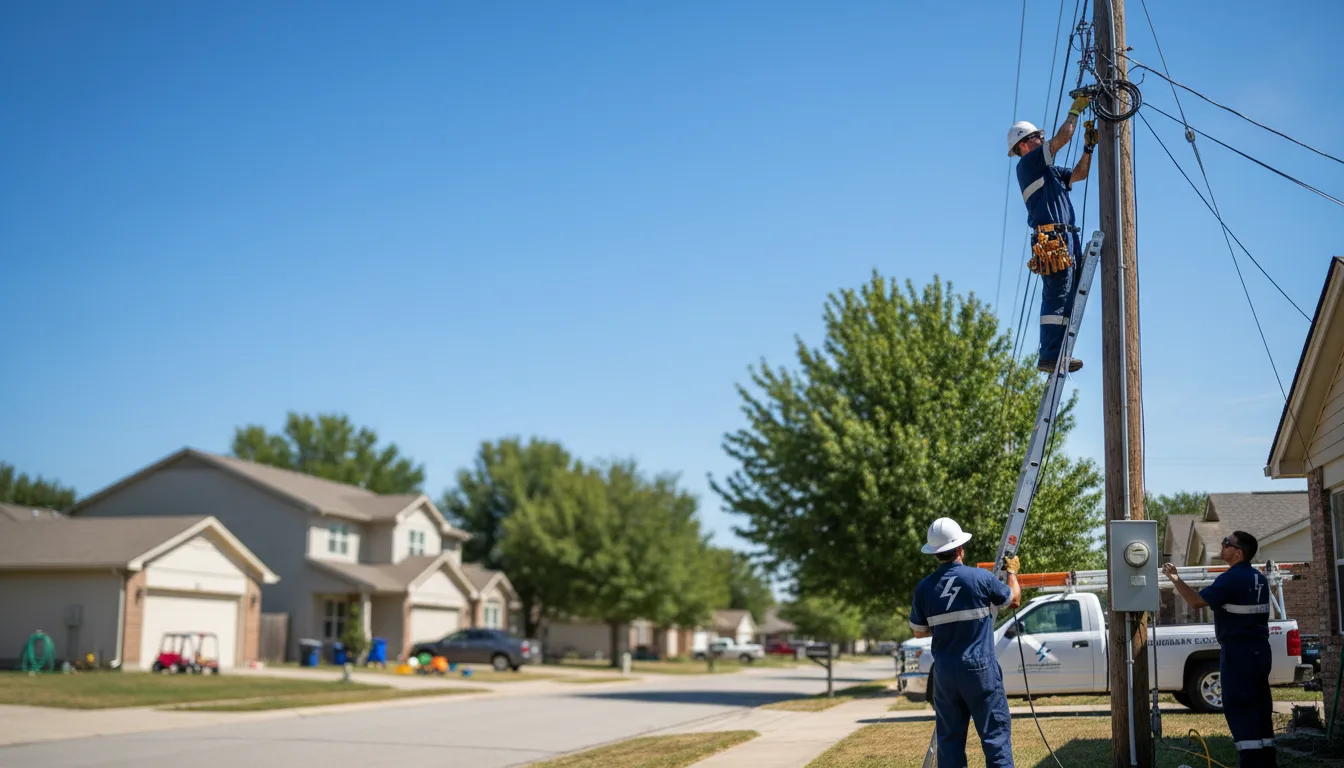 Residential electrician providing installation services in Luther, OK